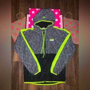 VS PINK HTF 2015 Neon & Composition Color Block Fleece Lined Anorak Jacket XS/S.